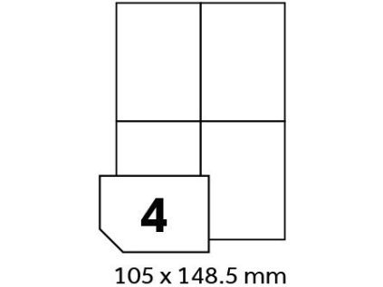 Print etikety A4 - 105 x 148,5 mm - 100 listů