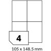 Print etikety A4 - 105 x 148,5 mm - 100 listů