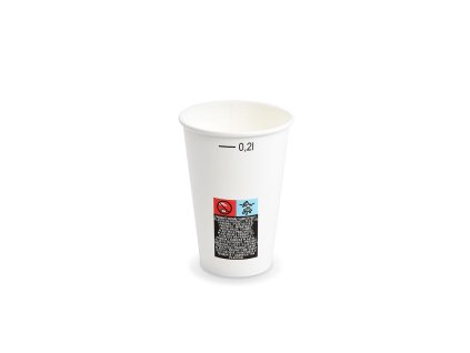 Papírový kelímek (FSC Mix) s cejchem bílý Ø70mm 0,2L 50 ks