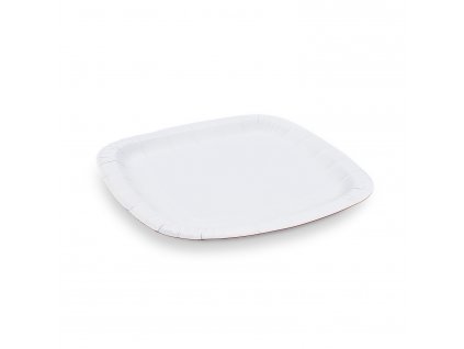 Papírový talíř čtvercový bílý 24 x 24 cm 100 ks