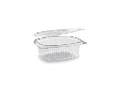 Miska (rPET) s víčkem oválná průhledná 500ml 50 ks