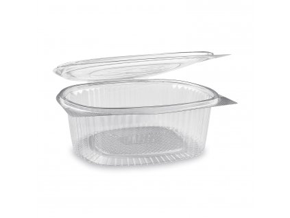 Miska (rPET) s víčkem oválná průhledná 1500ml 50 ks