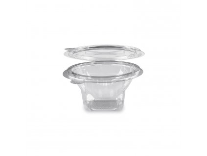 Miska (rPET) s víčkem kulatá průhledná 250ml 50 ks