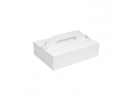 Nosič na zákusky (PAP) bílý 27 x 18 x 8 cm 50 ks