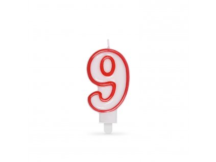 Číslová svíčka se stojánkem "9" 75mm 1 ks