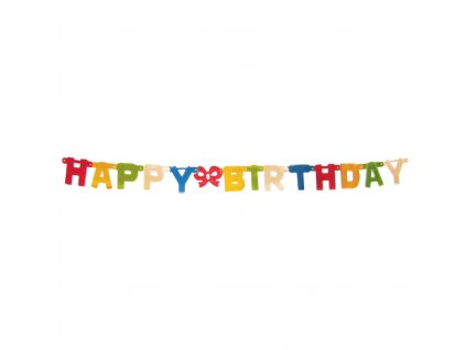 Girlanda (PAP/ALU) "HAPPY BIRTHDAY" 11cm x 1,5m 1 ks