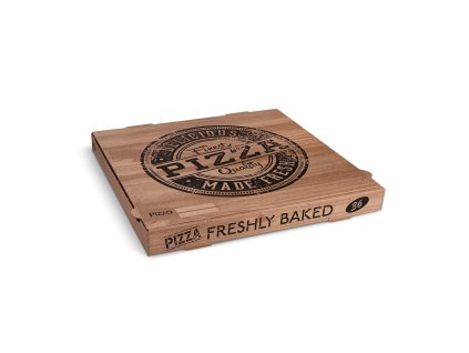 Krabice na pizzu (mikrovlnitá lepenka) H4 kraft s potiskem 36 x 36 x 4 cm 100 ks