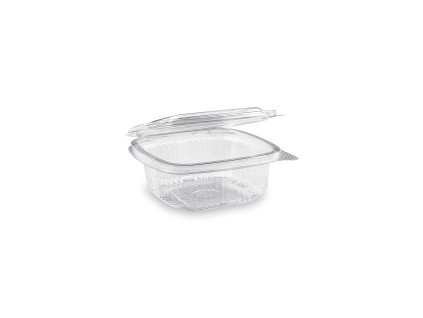 Miska (rPET) s víčkem hranatá průhledná 250ml 50 ks