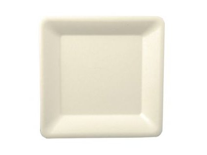 Talíř z cukrové třtiny hranatý bílý Papstar 260/260mm 50ks