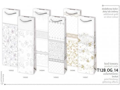 Dárkové tašky T12 na víno 120/400/90mm 10ks