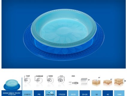 Sada dvou talířů PS 170mm 220mm 20ks