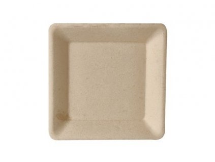 Talíř z cukrové třtiny hranatý béžový Pure 155/155mm 50ks
