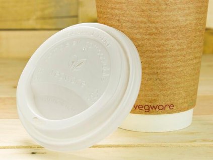 Víčko ploché s otvorem CPLA Vegware Ø90mm 50ks
