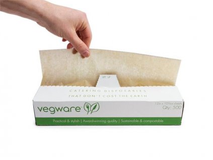 Potravinový voskovaný papír kraft Vegware 305/273mm 500ks