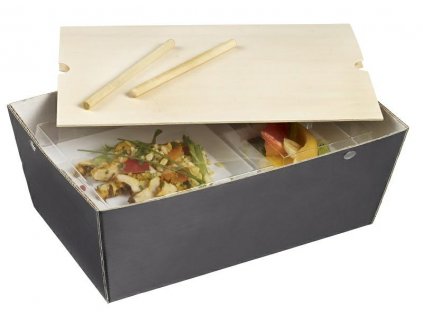 Dřevěné víko na obědový box Bourriche Solia 348/275mm 50ks