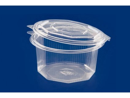 Miska s integrovaným víčkem PP polygonální 1000ml Ø163mm 50ks