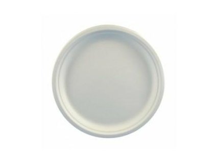Talíř z cukrové třtiny bílý kulatý Ø26cm 50ks