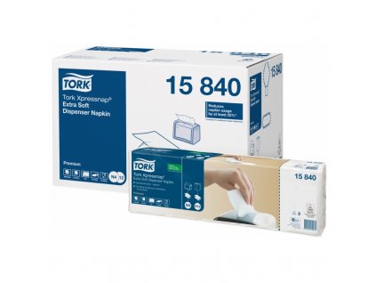 TORK 15840 – Xpressnap® extra jemné bílý ubrousek do zásobníku N4, 2vr., 8 x 500 ks - Karton