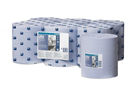 TORK 128208 – Papírová utěrka v roli M2, 6 rl., 1 vrst., modrá, 320 m x 20 cm, Středový odvin
