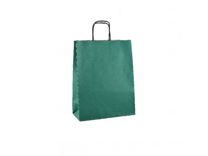 Papírová taška 18x21x8CM EKO zelená s proužkem