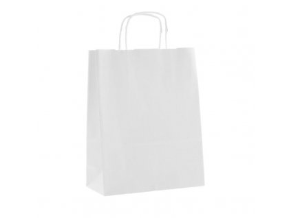 Papírová taška 30,5x32x11 cm EKO bílá hladká