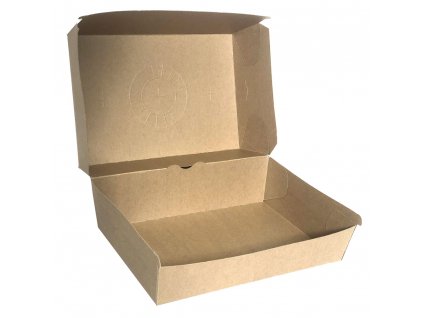 Box na hamburger IQ kraft 19,5x13,5x10 s tukovou bariérou