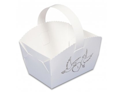 Odnosný košíček s potiskem -holubičky