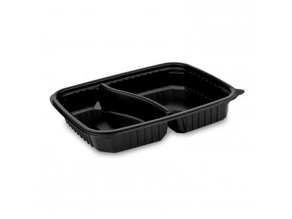 Menu mísa do mikrovlnky PP černá 2dílná 25x18,5x4cm 1100ml 50ks