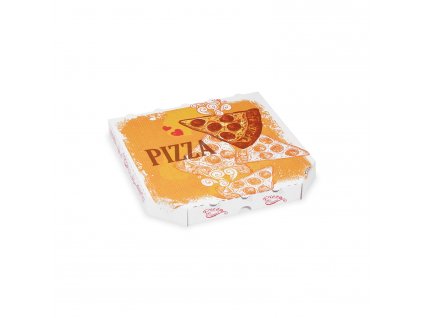 Krabice na pizzu z vlnité lepenky 26x26x3 cm 100ks