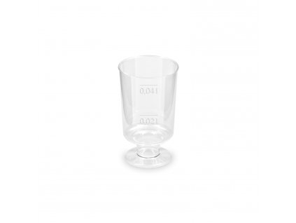 Pohárek krystal PS na stopce Ø38mm 2/4cl 20ks