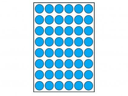 Print etikety barevné, kruh 15mm, 10 listů, A6, 48ks/list