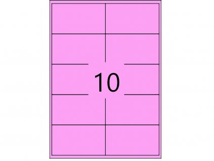 Samolepící etikety 100x58mm, růžové, 100 listů, A4