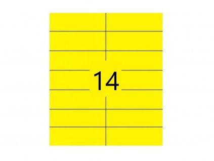 Samolepící etikety 105x42,4mm, žluté, 100 listů, A4