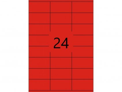 Samolepící etikety 70x36mm, červené, 100 listů, A4
