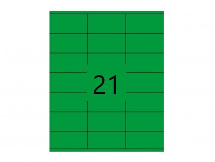 Samolepící etikety 70x42,4mm, zelené, 100 listů, A4