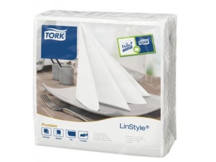 tork 478711 ubrousky linstyle premium bílé 39 x 39 cm