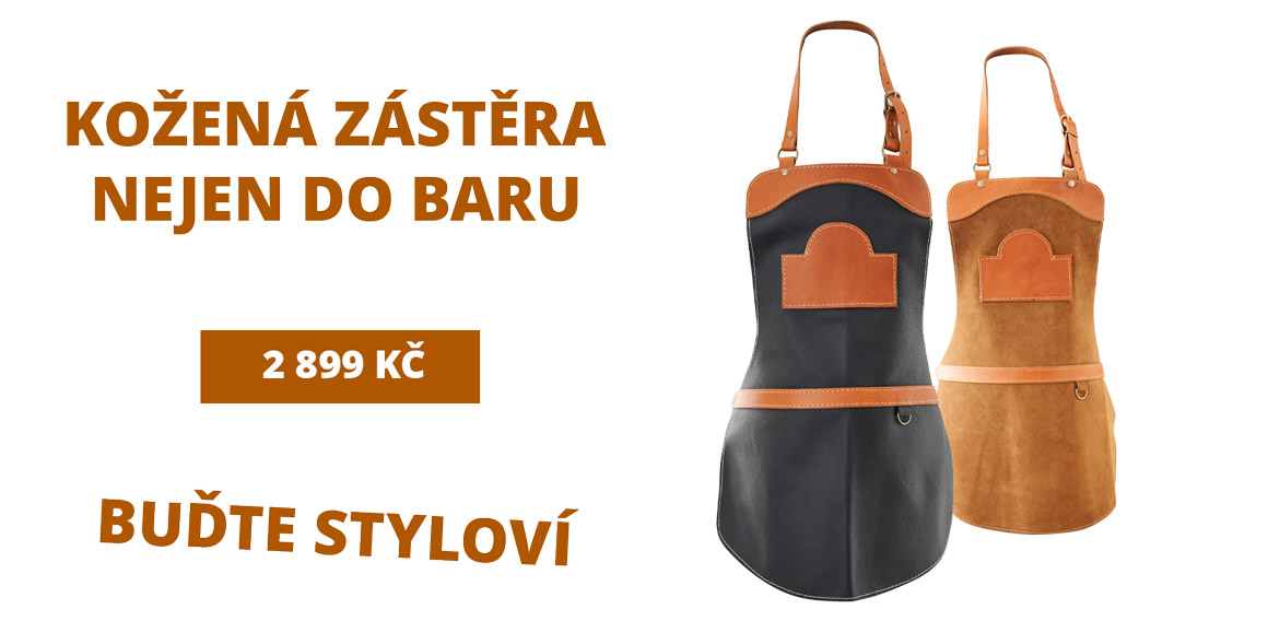Krátká kožená zástěra nejen do baru