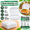 Menu box 1-dílný XPS bílý 241x207x69mm 100ks/bal.