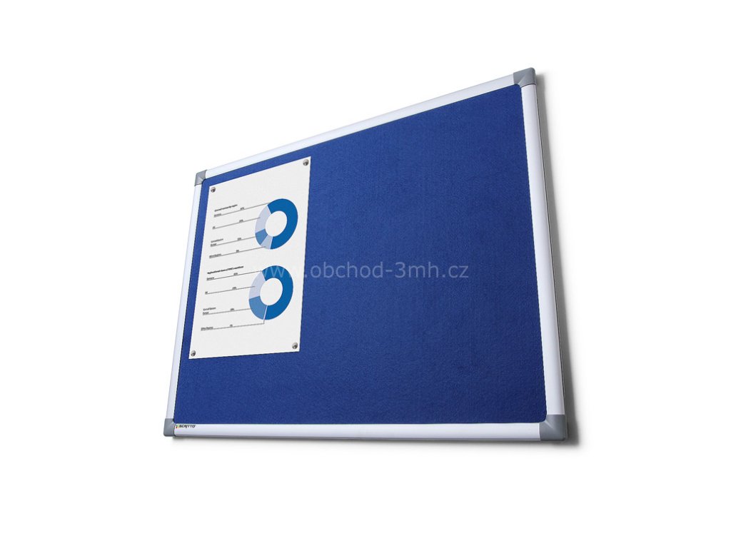 Textilní tabule SCRITTO, modrá, 1000x2000mm