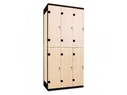 Šatní skříňka 6-boxová, 1970 x 900 x 500 mm - lamino/kov