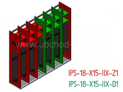 Skříň pro hasiče IPS doplňující sestava, 1780 x 1000 x 500 mm - kovová