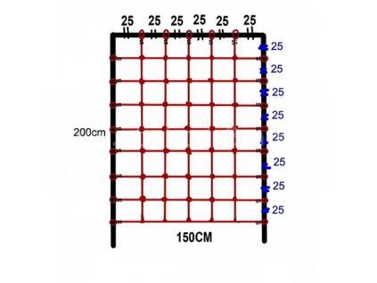 Lezecí síť 1,5 x 2m červená