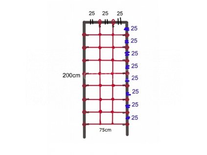 Lezecí síť 0,75 x 2m červená