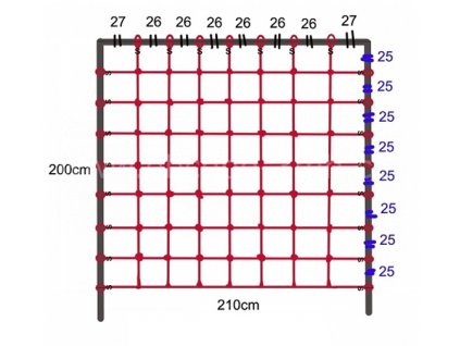 Lezecí síť 2,1 x 2m červená