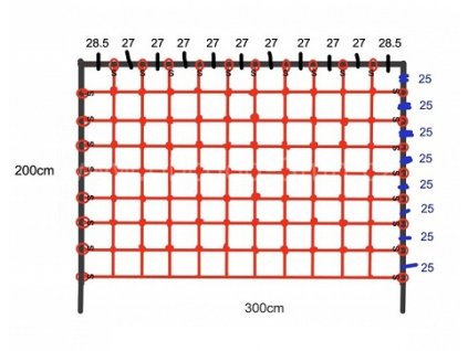 Lezecí síť 3 x 2 m červená