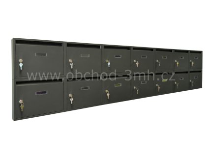 Poštovní schránka PE-01 320x240x60 mm v sestavě na stěnu (Barva Antracit)