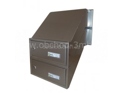 Poštovní schránka  šikmá k zazdění do sloupku ŠEDÁ/NEREZ 2x