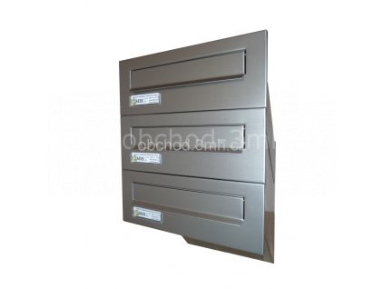 Poštovní schránka  šikmá k zazdění do sloupku ŠEDÁ/NEREZ 3x