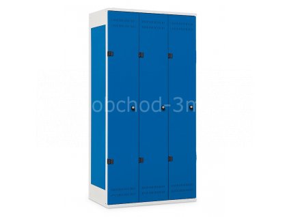Šatní skříňka 3-dveřová, 1750 x 900 x 500 mm - kovová