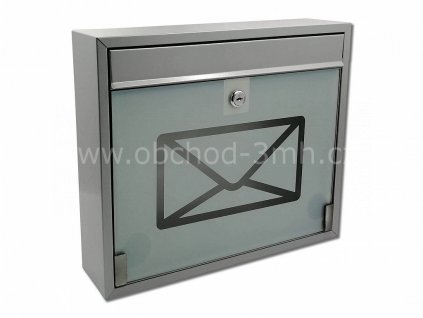 Poštovní schránka KVIDO-ŠEDÁ se sklem